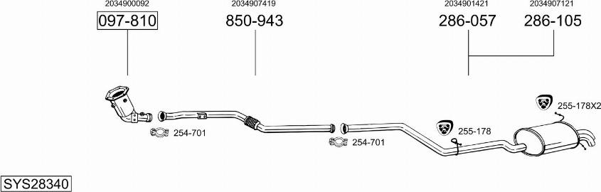 Bosal SYS28340 - Ispušni sistem www.molydon.hr