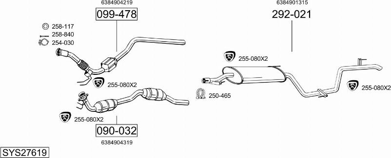 Bosal SYS27619 - Ispušni sistem www.molydon.hr
