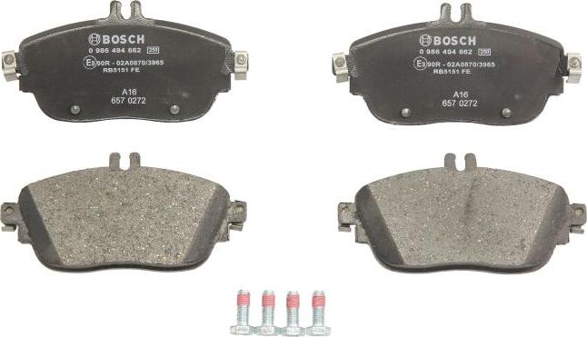 BOSCH 0 986 494 662 - Komplet Pločica, disk-kočnica www.molydon.hr