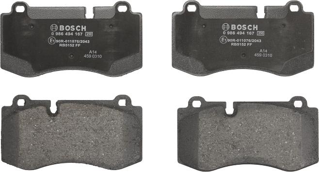 BOSCH 0 986 494 167 - Komplet Pločica, disk-kočnica www.molydon.hr