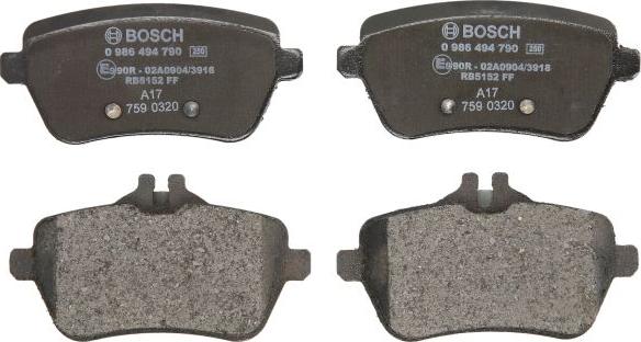 BOSCH 0 986 494 790 - Komplet Pločica, disk-kočnica www.molydon.hr
