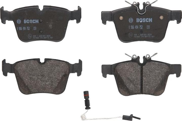 BOSCH 0 986 494 752 - Komplet Pločica, disk-kočnica www.molydon.hr