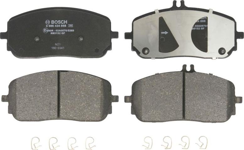 BOSCH 0 986 424 888 - Komplet Pločica, disk-kočnica www.molydon.hr