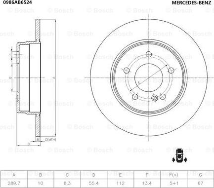BOSCH 0 986 AB6 524 - Kočioni disk www.molydon.hr