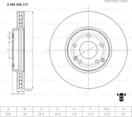 BOSCH 0 986 AB6 137 - Kočioni disk www.molydon.hr