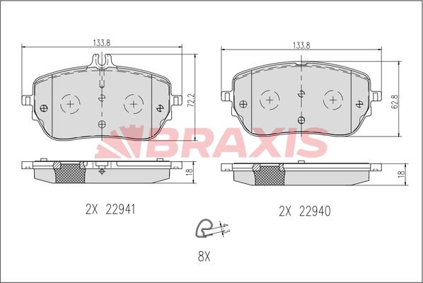 Braxis AB0634 - Komplet Pločica, disk-kočnica www.molydon.hr