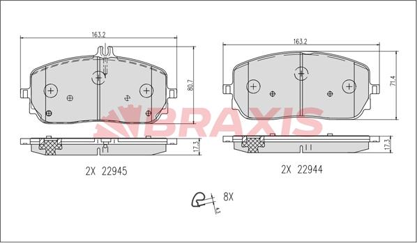 Braxis AB0635 - Komplet Pločica, disk-kočnica www.molydon.hr