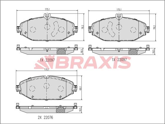 Braxis AB0638 - Komplet Pločica, disk-kočnica www.molydon.hr