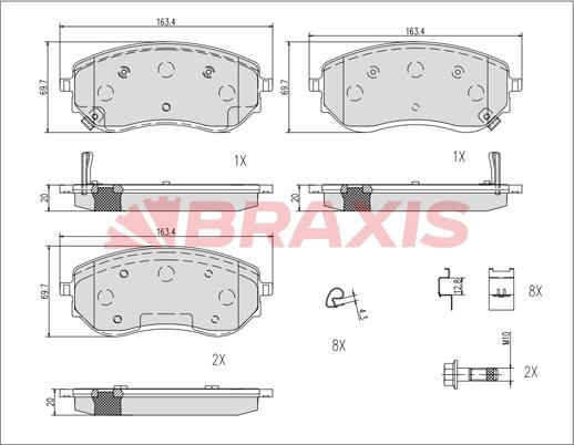 Braxis AB0621 - Komplet Pločica, disk-kočnica www.molydon.hr