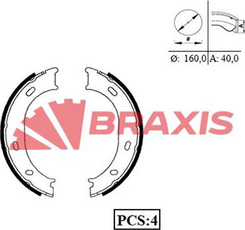 Braxis AC0039 - Komplet kočionih obloga, rucna kočnica www.molydon.hr