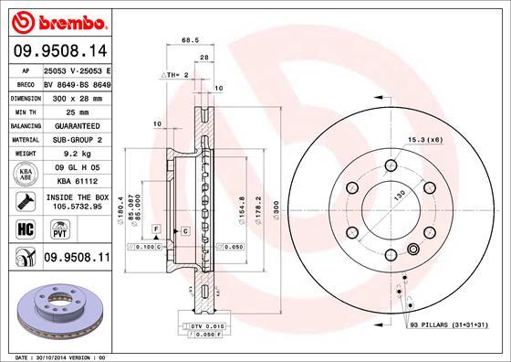 Brembo 09.9508.14 - Kočioni disk www.molydon.hr