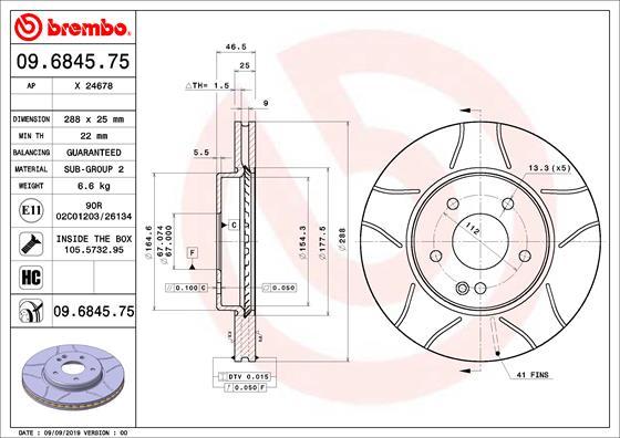 Brembo 09.6845.75 - Kočioni disk www.molydon.hr