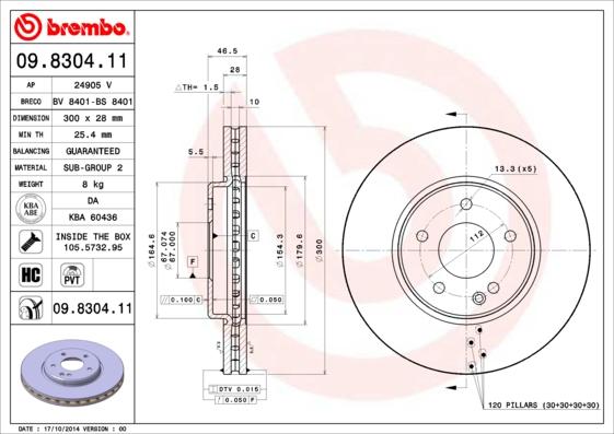 Brembo 09.8304.11 - Kočioni disk www.molydon.hr