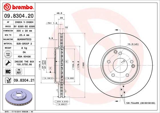 Brembo 09.8304.20 - Kočioni disk www.molydon.hr