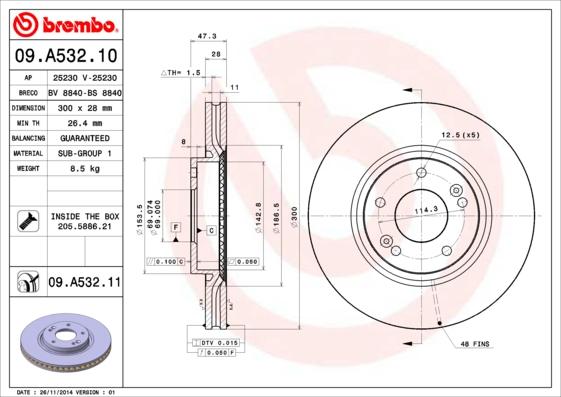 Brembo 09.A532.10 - Kočioni disk www.molydon.hr