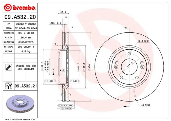 Brembo 09.A532.20 - Kočioni disk www.molydon.hr