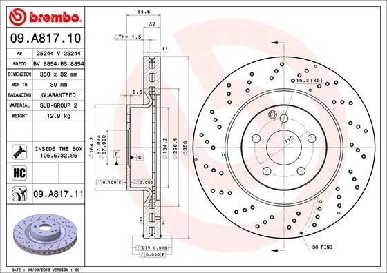 Brembo 09.A817.10 - Kočioni disk www.molydon.hr