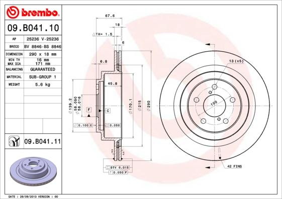 Brembo 09.B041.10 - Kočioni disk www.molydon.hr