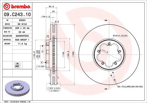 Brembo 09.C243.10 - Kočioni disk www.molydon.hr