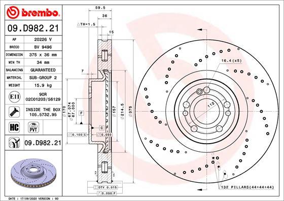 Brembo 09.D982.21 - Kočioni disk www.molydon.hr