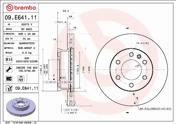 Brembo 09.E641.11 - Kočioni disk www.molydon.hr