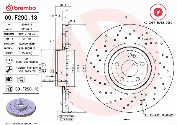 Brembo 09.F290.13 - Kočioni disk www.molydon.hr