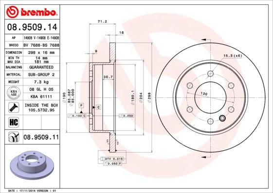 Brembo 08.9509.11 - Kočioni disk www.molydon.hr