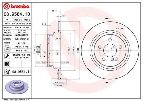 Brembo 08.9584.10 - Kočioni disk www.molydon.hr