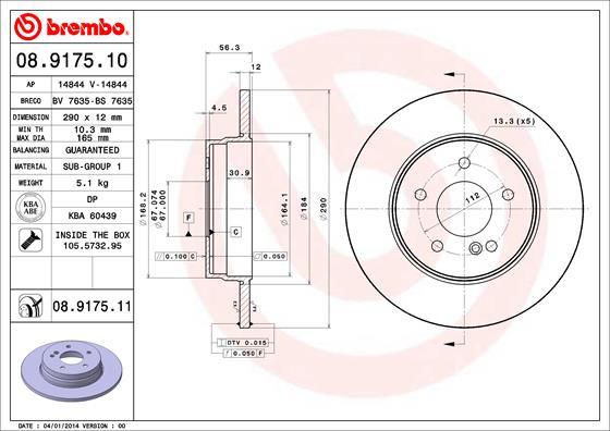 Brembo 08.9175.10 - Kočioni disk www.molydon.hr