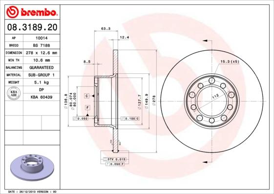 Brembo 08.3189.20 - Kočioni disk www.molydon.hr