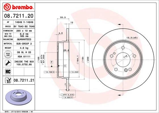 Brembo 08.7211.20 - Kočioni disk www.molydon.hr
