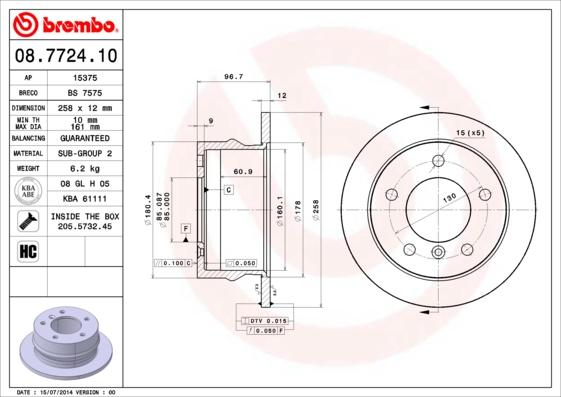 Brembo 08.7724.10 - Kočioni disk www.molydon.hr