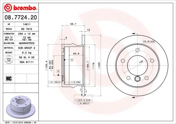 Brembo 08.7724.20 - Kočioni disk www.molydon.hr