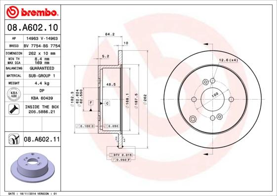 Brembo 08.A602.10 - Kočioni disk www.molydon.hr