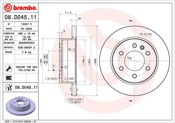 Brembo 08.D045.11 - Kočioni disk www.molydon.hr
