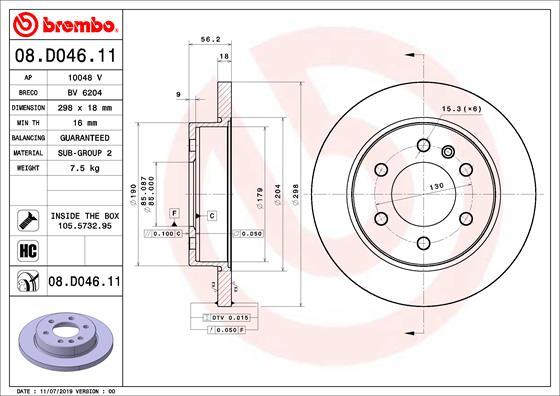 Brembo 08.D046.11 - Kočioni disk www.molydon.hr
