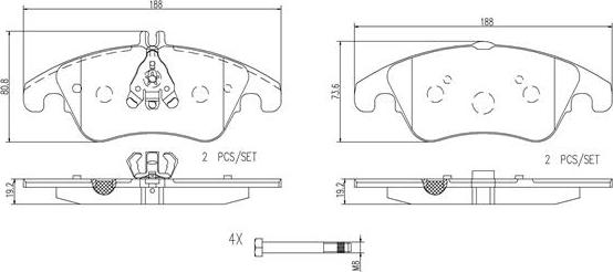 Brembo P50069N - Komplet Pločica, disk-kočnica www.molydon.hr