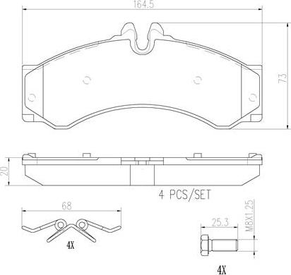 Brembo P50028N - Komplet Pločica, disk-kočnica www.molydon.hr
