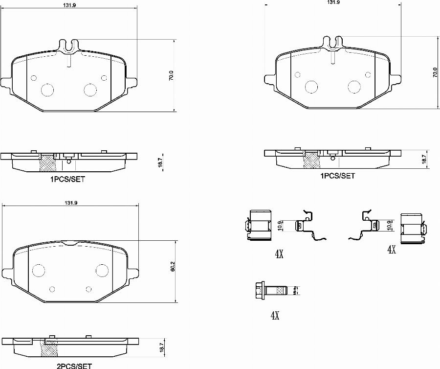 Brembo P50168N - Komplet Pločica, disk-kočnica www.molydon.hr