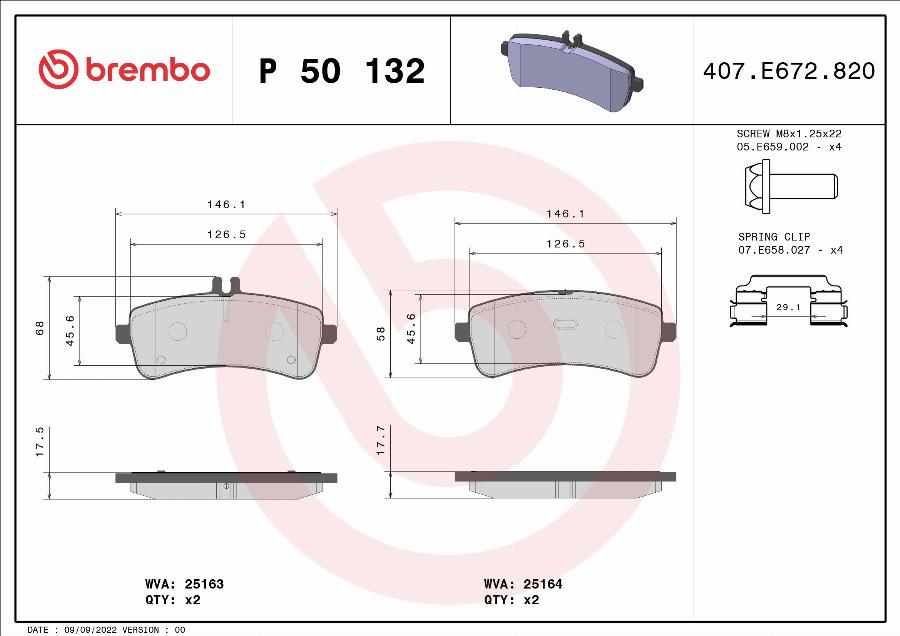 Brembo P 50 132 - Komplet Pločica, disk-kočnica www.molydon.hr