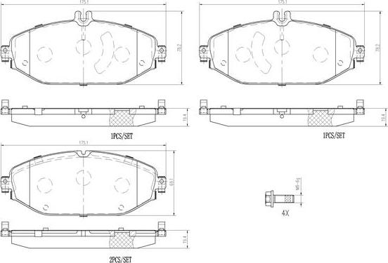 Brembo P50124N - Komplet Pločica, disk-kočnica www.molydon.hr