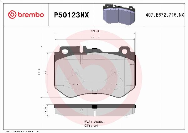 Brembo P50123NX - Komplet Pločica, disk-kočnica www.molydon.hr