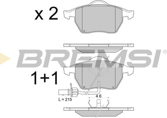 Bremsi BP2816 - Komplet Pločica, disk-kočnica www.molydon.hr