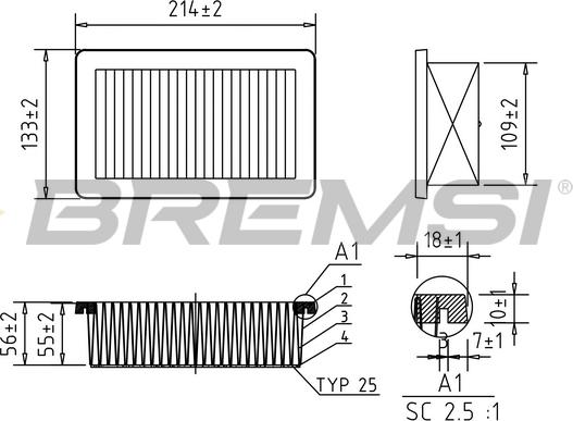 Bremsi FA0558 - Filter za zrak www.molydon.hr