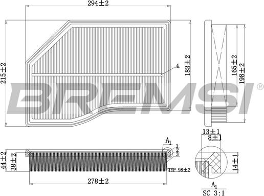 Bremsi FA0118 - Filter za zrak www.molydon.hr