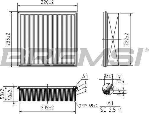 Bremsi FA0123 - Filter za zrak www.molydon.hr