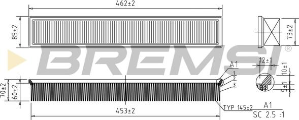 Bremsi FA1696 - Filter za zrak www.molydon.hr