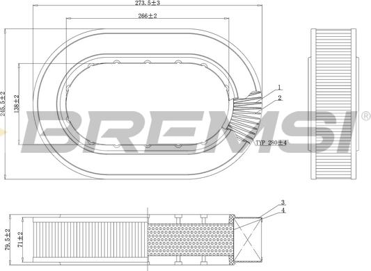 Bremsi FA1648 - Filter za zrak www.molydon.hr