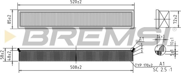 Bremsi FA1603 - Filter za zrak www.molydon.hr