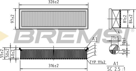 Bremsi FA1051 - Filter za zrak www.molydon.hr